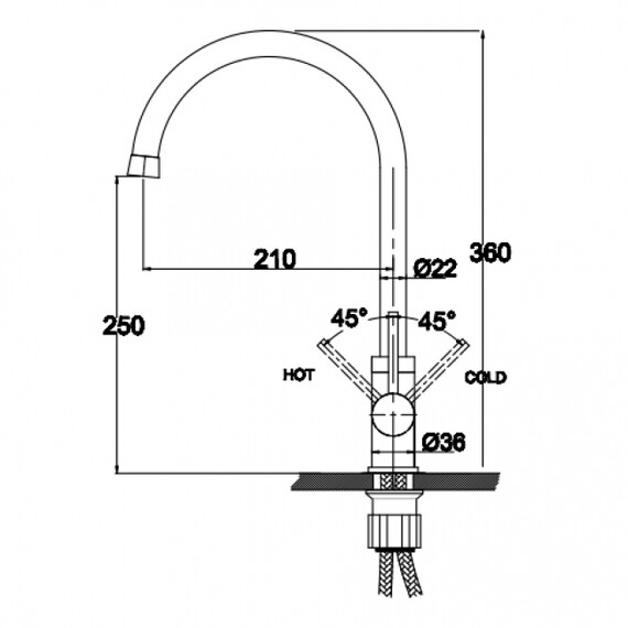 СМЕСИТЕЛЬ ДЛЯ КУХНИ KAISER MERKUR 26344