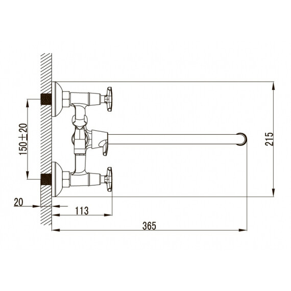 СМЕСИТЕЛЬ ДЛЯ ВАННЫ С ДУШЕМ KAISER CRYSTAL 28155