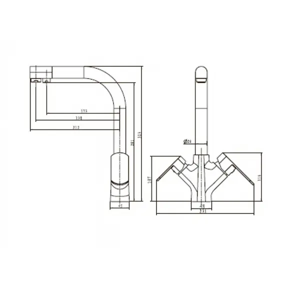 СМЕСИТЕЛЬ ДЛЯ КУХНИ KAISER ARENA 33066-1