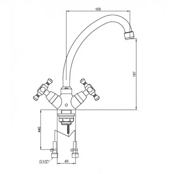 СМЕСИТЕЛЬ ДЛЯ КУХНИ KAISER CARLSON STYLE 11133