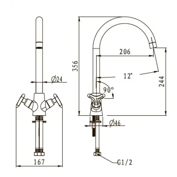 СМЕСИТЕЛЬ ДЛЯ КУХНИ KAISER TRIO 57033
