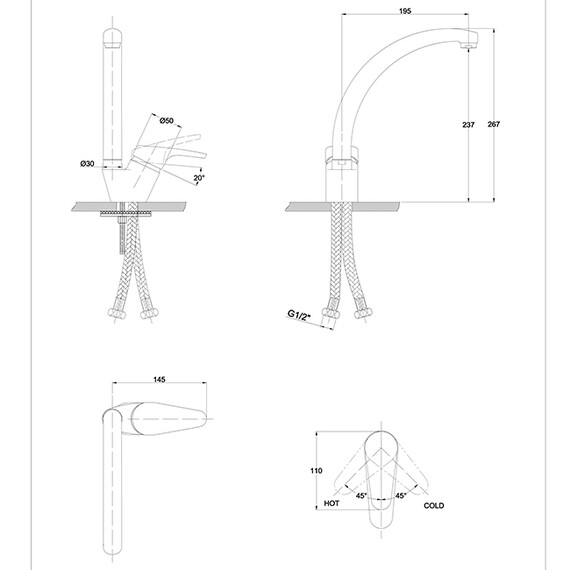 СМЕСИТЕЛЬ ДЛЯ КУХНИ KAISER COUNTY 55244-2