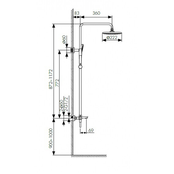 ДУШЕВАЯ СИСТЕМА С ТЕРМОСТАТОМ KAISER CEZAR 05182-2