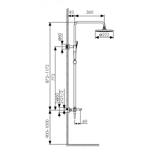 ДУШЕВАЯ СИСТЕМА С ТЕРМОСТАТОМ KAISER CEZAR 05182-2