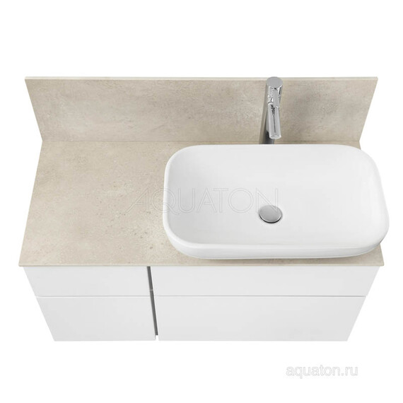 ТУМБА AQUATON МИШЕЛЬ 100 ДУБ ЭНДГРЕЙН, БЕЛЫЙ С РАКОВИНОЙ INFINITI И СТОЛЕШНИЦЕЙ ИЗ КЕРАМОГРАНИТА