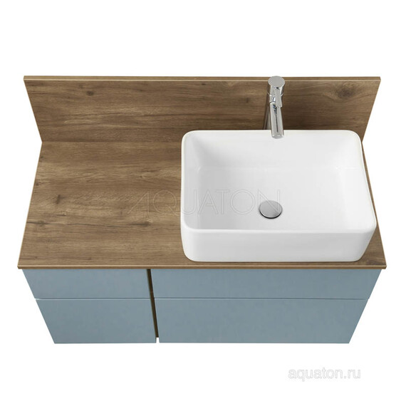 ТУМБА AQUATON МИШЕЛЬ 100 ДУБ РУСТИКАЛЬНЫЙ, ФЬОРД С РАКОВИНОЙ MILA И СТОЛЕШНИЦЕЙ ИЗ ВЛДСП