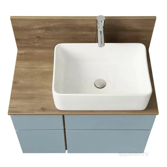 ТУМБА AQUATON МИШЕЛЬ 80 ДУБ РУСТИКАЛЬНЫЙ, ФЬОРД С РАКОВИНОЙ MILA И СТОЛЕШНИЦЕЙ ИЗ ВЛДСП