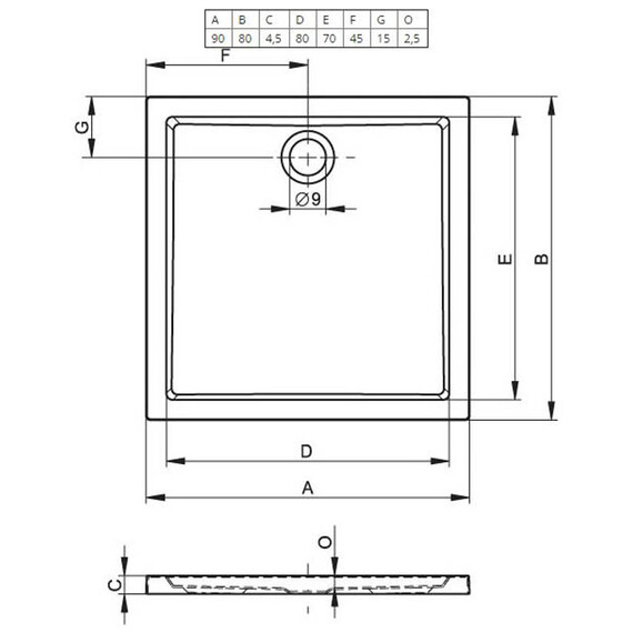 АКРИЛОВЫЙ ДУШЕВОЙ ПОДДОН RIHO ZURICH 270 90X80 БЕЛЫЙ