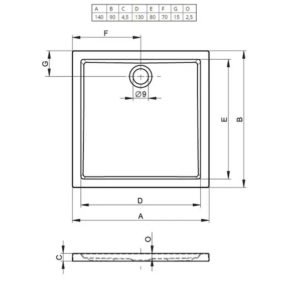 АКРИЛОВЫЙ ДУШЕВОЙ ПОДДОН RIHO ZURICH 256 140X90 БЕЛЫЙ