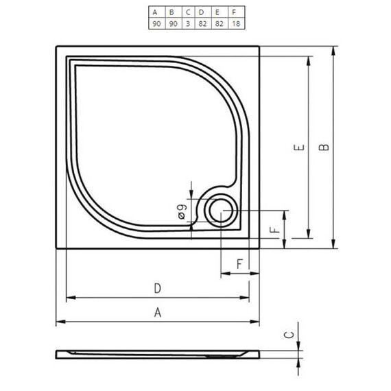 ДУШЕВОЙ ПОДДОН ИЗ ЛИТЬЕВОГО МРАМОРА RIHO KOLPING DB21 90X90 БЕЛЫЙ + СИФОН