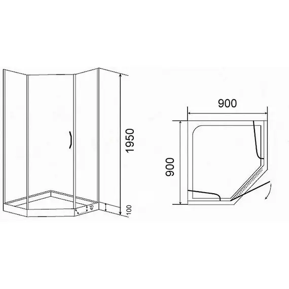 ДУШЕВОЙ УГОЛОК PARLY ZPE91T С ПОДДОНОМ