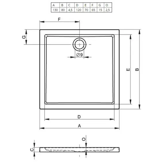 АКРИЛОВЫЙ ДУШЕВОЙ ПОДДОН RIHO ZURICH 242 130X80 БЕЛЫЙ