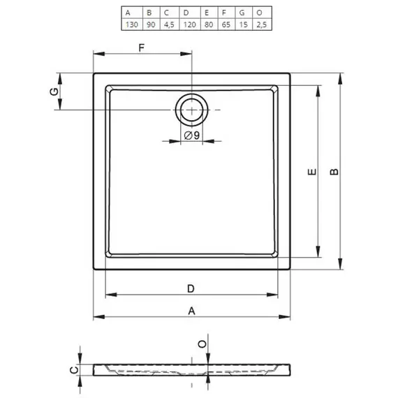 АКРИЛОВЫЙ ДУШЕВОЙ ПОДДОН RIHO ZURICH 262 130X90 БЕЛЫЙ