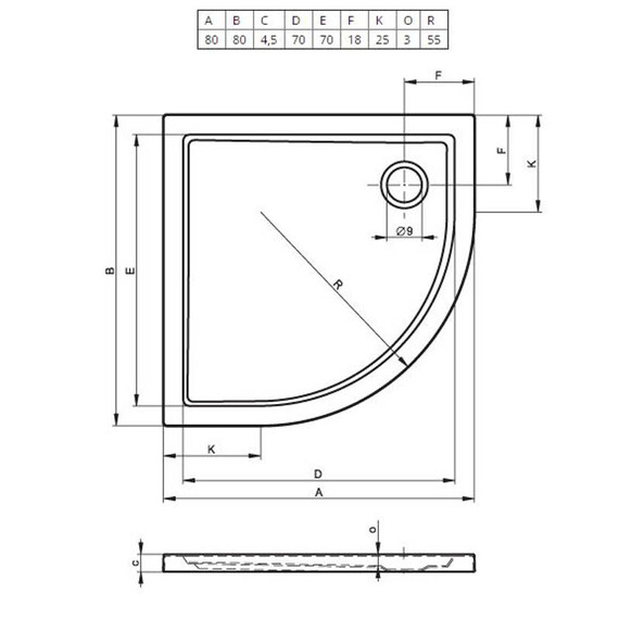 АКРИЛОВЫЙ ДУШЕВОЙ ПОДДОН RIHO ZURICH 278 80X80 БЕЛЫЙ R55