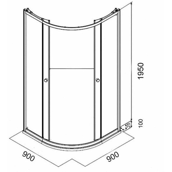 ДУШЕВОЙ УГОЛОК PARLY ZE91 С ПОДДОНОМ