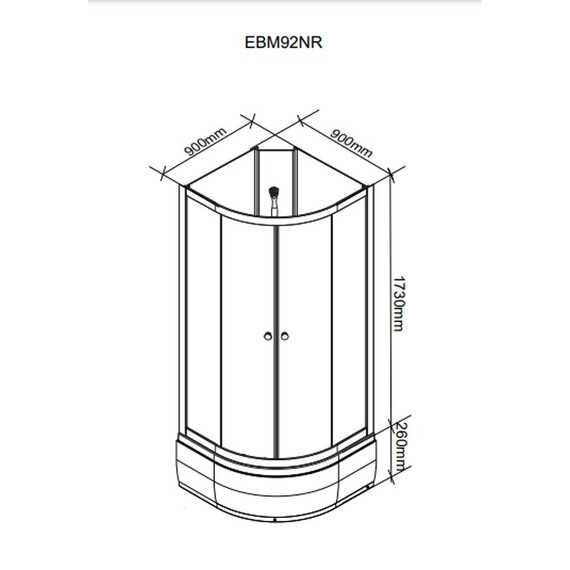 ДУШЕВАЯ КАБИНА PARLY ECM92NR БЕЗ КРЫШИ