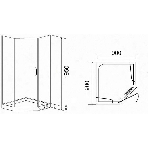 ДУШЕВОЙ УГОЛОК PARLY ZPE91 С ПОДДОНОМ