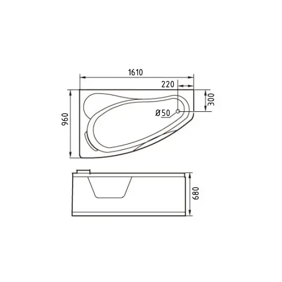 АКРИЛОВАЯ ВАННА GEMY G9046 K L