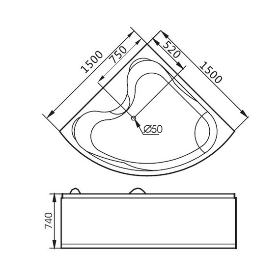 АКРИЛОВАЯ ВАННА GEMY G9041 O
