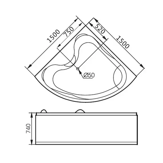АКРИЛОВАЯ ВАННА GEMY G9041 O
