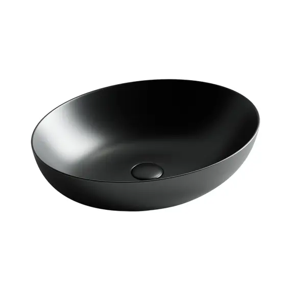 УМЫВАЛЬНИК ЧАША НАКЛАДНАЯ ОВАЛЬНАЯ CERAMICA NOVA ELEMENT 520*395*130ММ ЦВЕТ ЧЕРНЫЙ МАТОВЫЙ