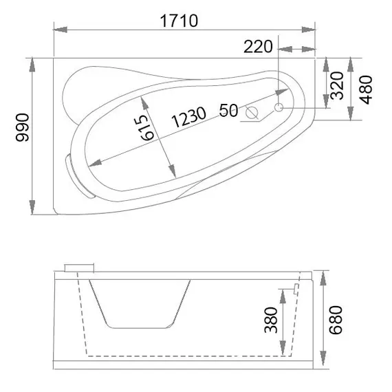АКРИЛОВАЯ ВАННА GEMY G9046 II K L
