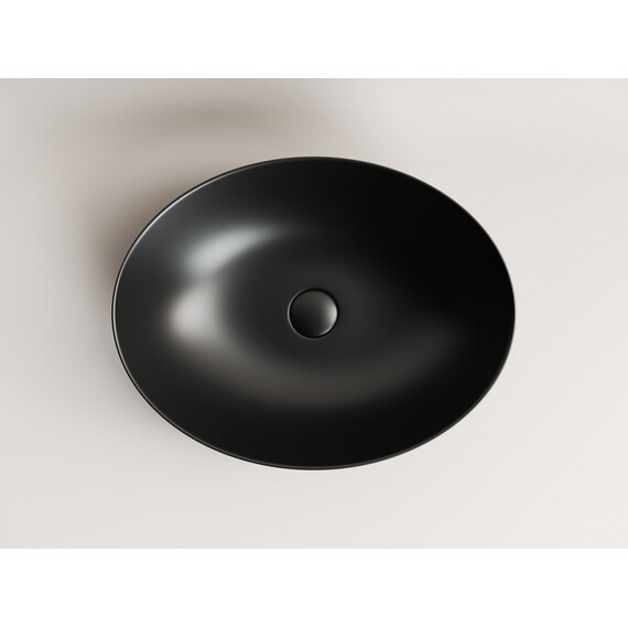 УМЫВАЛЬНИК ЧАША НАКЛАДНАЯ ОВАЛЬНАЯ CERAMICA NOVA ELEMENT 520*395*130ММ ЦВЕТ ЧЕРНЫЙ МАТОВЫЙ