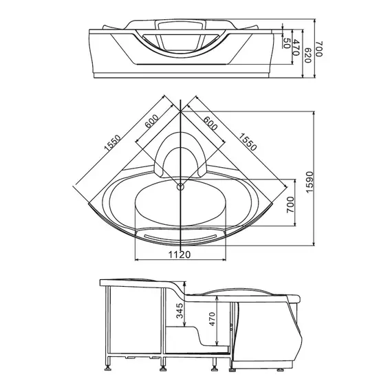 АКРИЛОВАЯ ВАННА GEMY G9025 II B