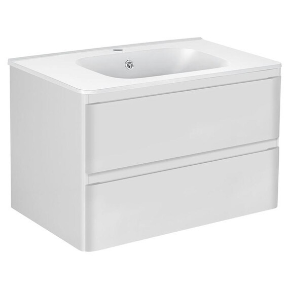 ТУМБА ПОД РАКОВИНУ VINCEA VICO 800 ПОДВЕСНАЯ, 2 ВЫКАТНЫХ ЯЩИКА SOFT CLOSE, G.WHITE
