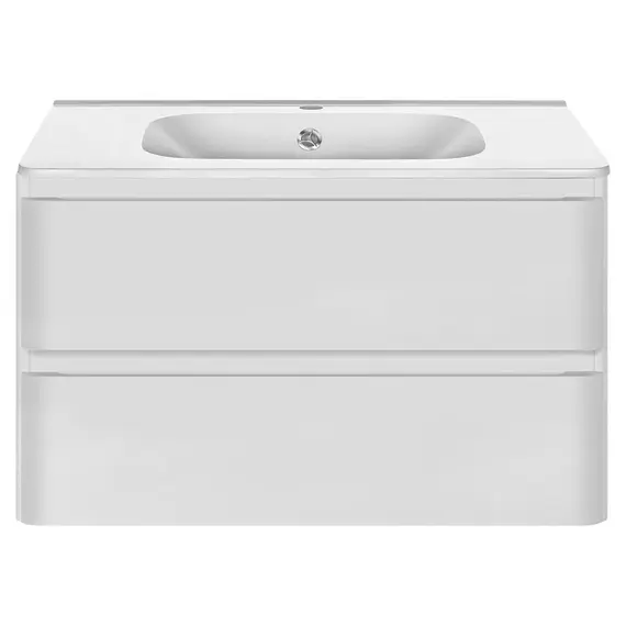 ТУМБА ПОД РАКОВИНУ VINCEA VICO 800 ПОДВЕСНАЯ, 2 ВЫКАТНЫХ ЯЩИКА SOFT CLOSE, G.WHITE