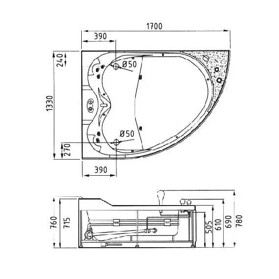 АКРИЛОВАЯ ВАННА GEMY G9086 B L