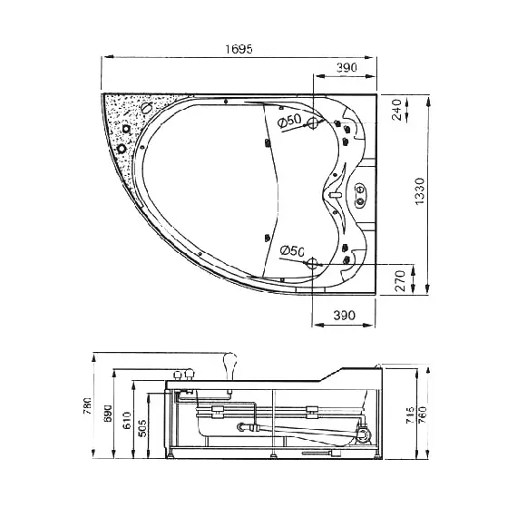АКРИЛОВАЯ ВАННА GEMY G9086 B R