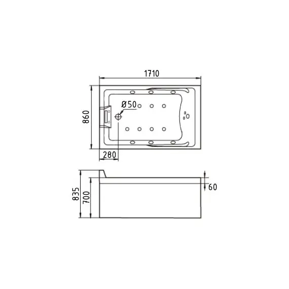 АКРИЛОВАЯ ВАННА GEMY G9066 II O L