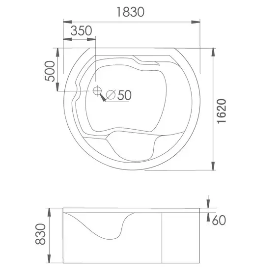 АКРИЛОВАЯ ВАННА GEMY G9063 O