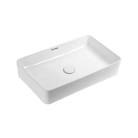 УМЫВАЛЬНИК ЧАША НАКЛАДНАЯ ПРЯМОУГОЛЬНАЯ СО СЛИВОМ ПЕРЕЛИВОМ CERAMICA NOVA ELEMENT 600*380*140ММ