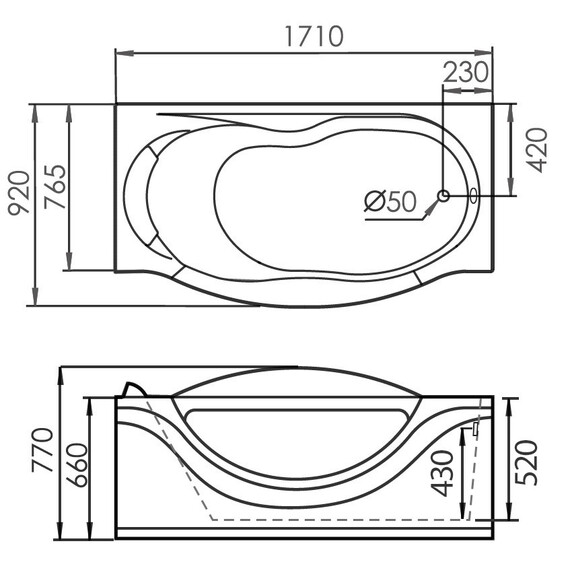 АКРИЛОВАЯ ВАННА GEMY G9072 B R