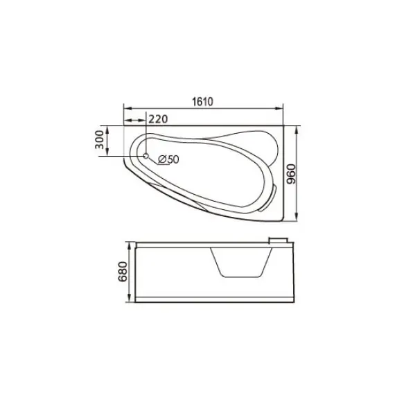 АКРИЛОВАЯ ВАННА GEMY G9046 B R