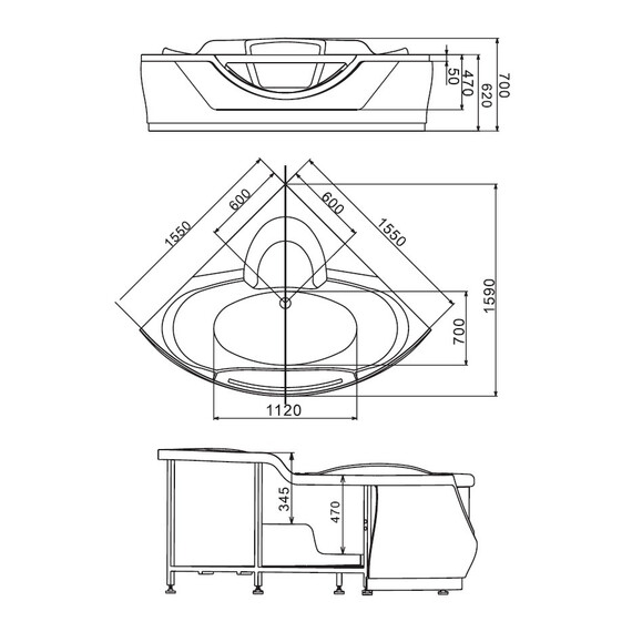 АКРИЛОВАЯ ВАННА GEMY G9025 II K