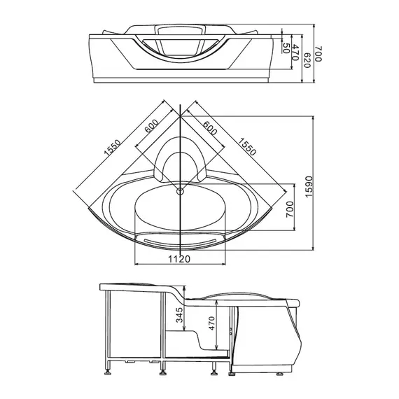 АКРИЛОВАЯ ВАННА GEMY G9025 II K