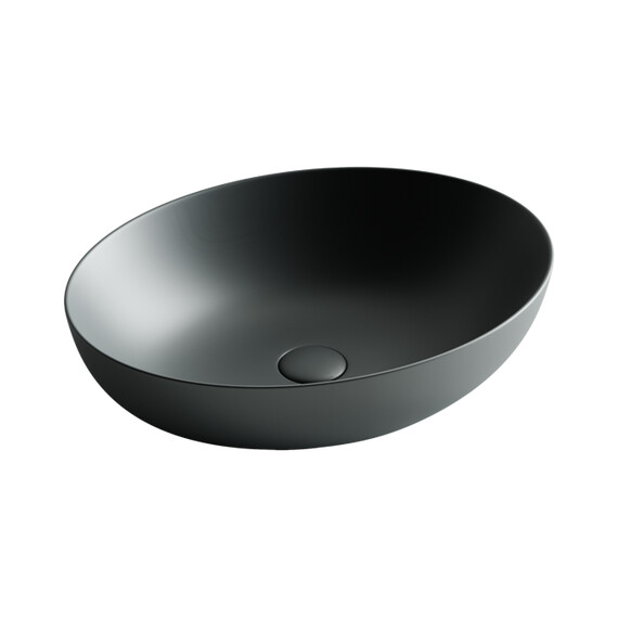 УМЫВАЛЬНИК ЧАША НАКЛАДНАЯ ОВАЛЬНАЯ CERAMICA NOVA ELEMENT 520*395*130ММ ЦВЕТ ТЕМНЫЙ АНТРАЦИТ МАТОВЫЙ