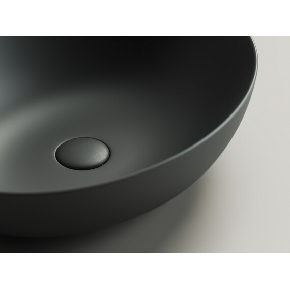 УМЫВАЛЬНИК ЧАША НАКЛАДНАЯ ОВАЛЬНАЯ CERAMICA NOVA ELEMENT 520*395*130ММ ЦВЕТ ТЕМНЫЙ АНТРАЦИТ МАТОВЫЙ