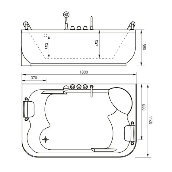 АКРИЛОВАЯ ВАННА GEMY G9085 B L
