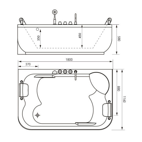 АКРИЛОВАЯ ВАННА GEMY G9085 O R