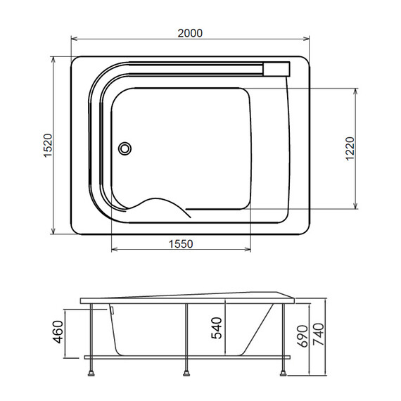АКРИЛОВАЯ ВАННА GEMY G9265 K