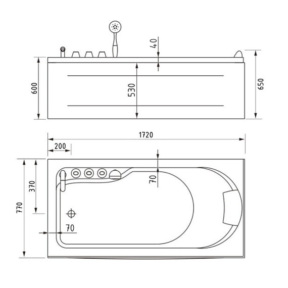 АКРИЛОВАЯ ВАННА GEMY G9006-1.7 B L