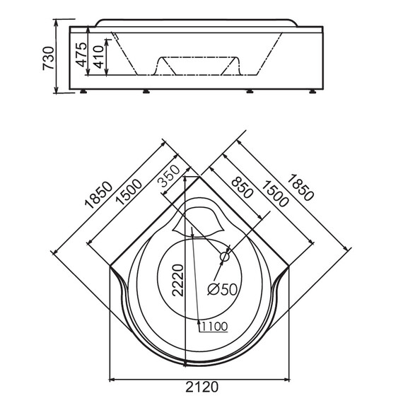 АКРИЛОВАЯ ВАННА GEMY G9088 O