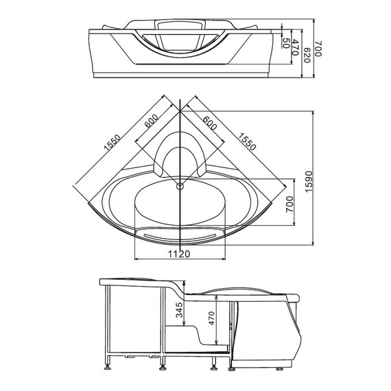 АКРИЛОВАЯ ВАННА GEMY G9025 II B