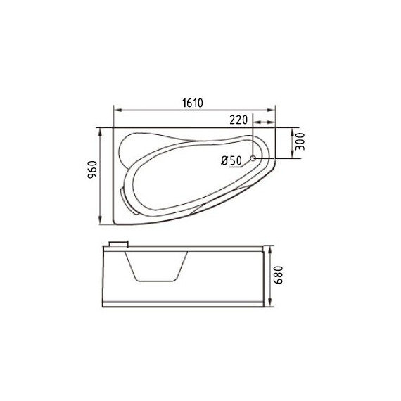 АКРИЛОВАЯ ВАННА GEMY G9046 O L