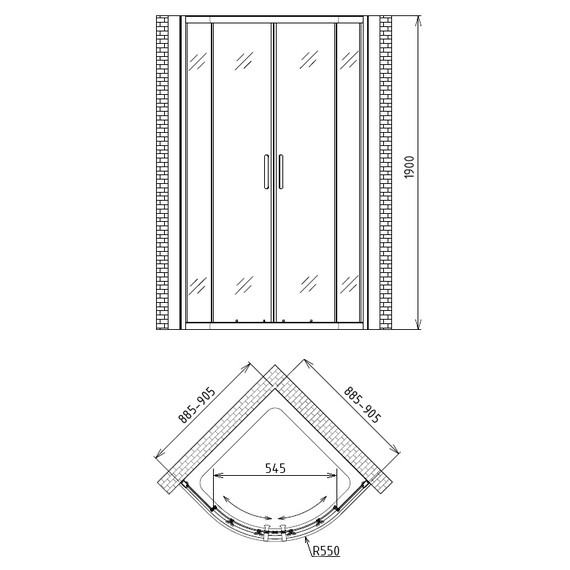 ДУШЕВОЙ УГОЛОК GEMY VICTORIA S30072M