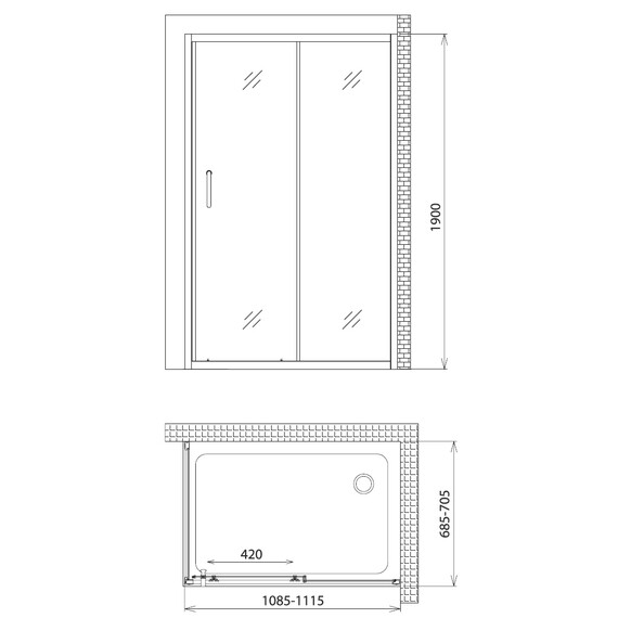 ДУШЕВОЙ УГОЛОК GEMY VICTORIA S30191D-A70
